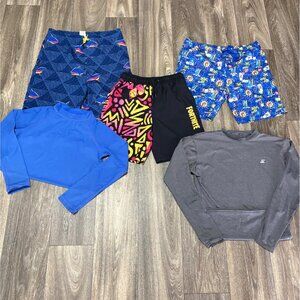 SWIM CLOTHES BOYS SIZE L 10/12 BUNDLE 5 PCS TRUNKS LONG SLEEVES BUC-EES FORNITE